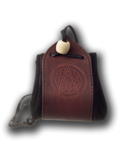 Trollfelsen Lederbeutel Pentagram antik